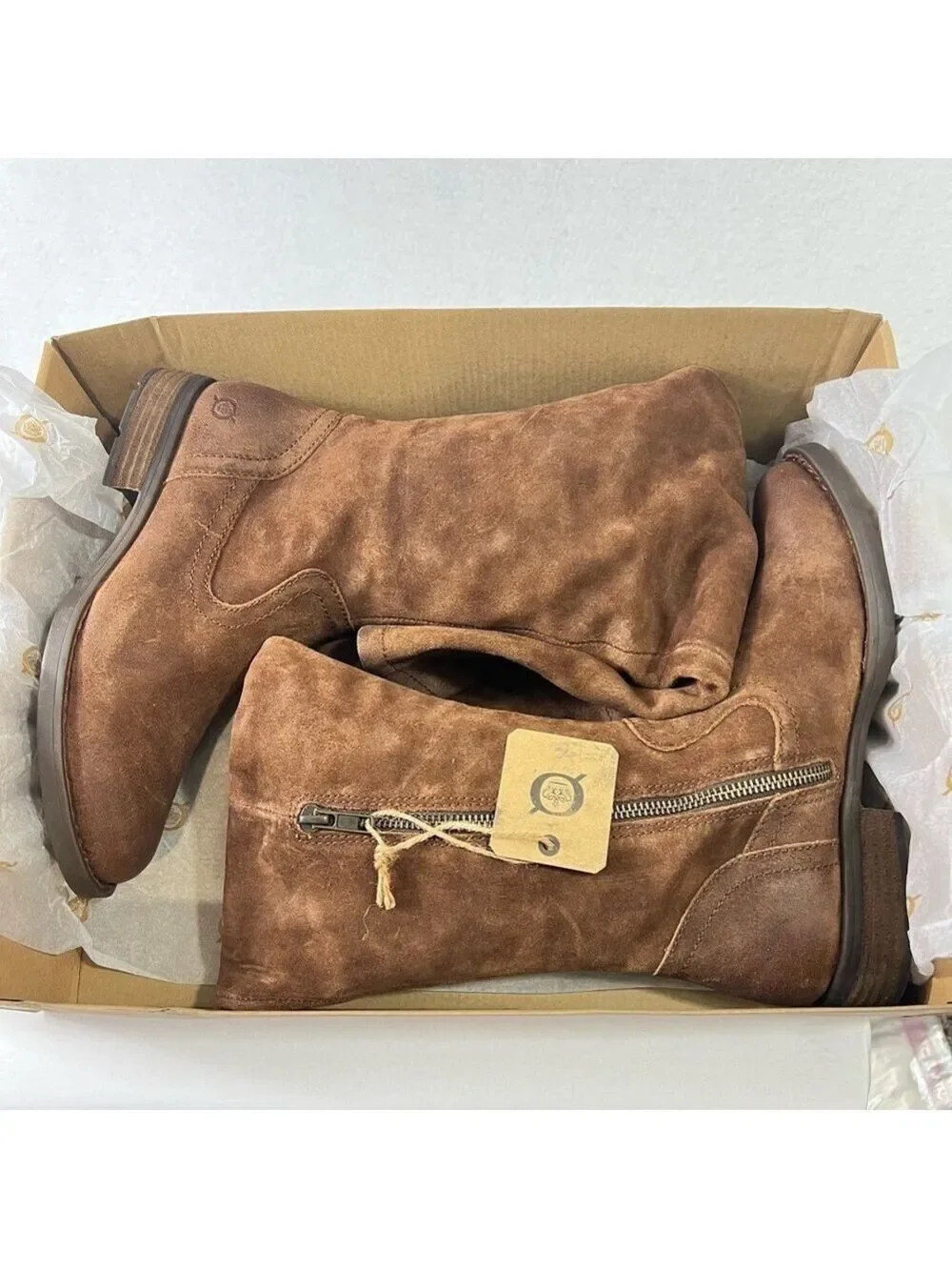 Born Womens Britton Over the Knee Brown Boot Leather Size 6.5M Riding Boots
